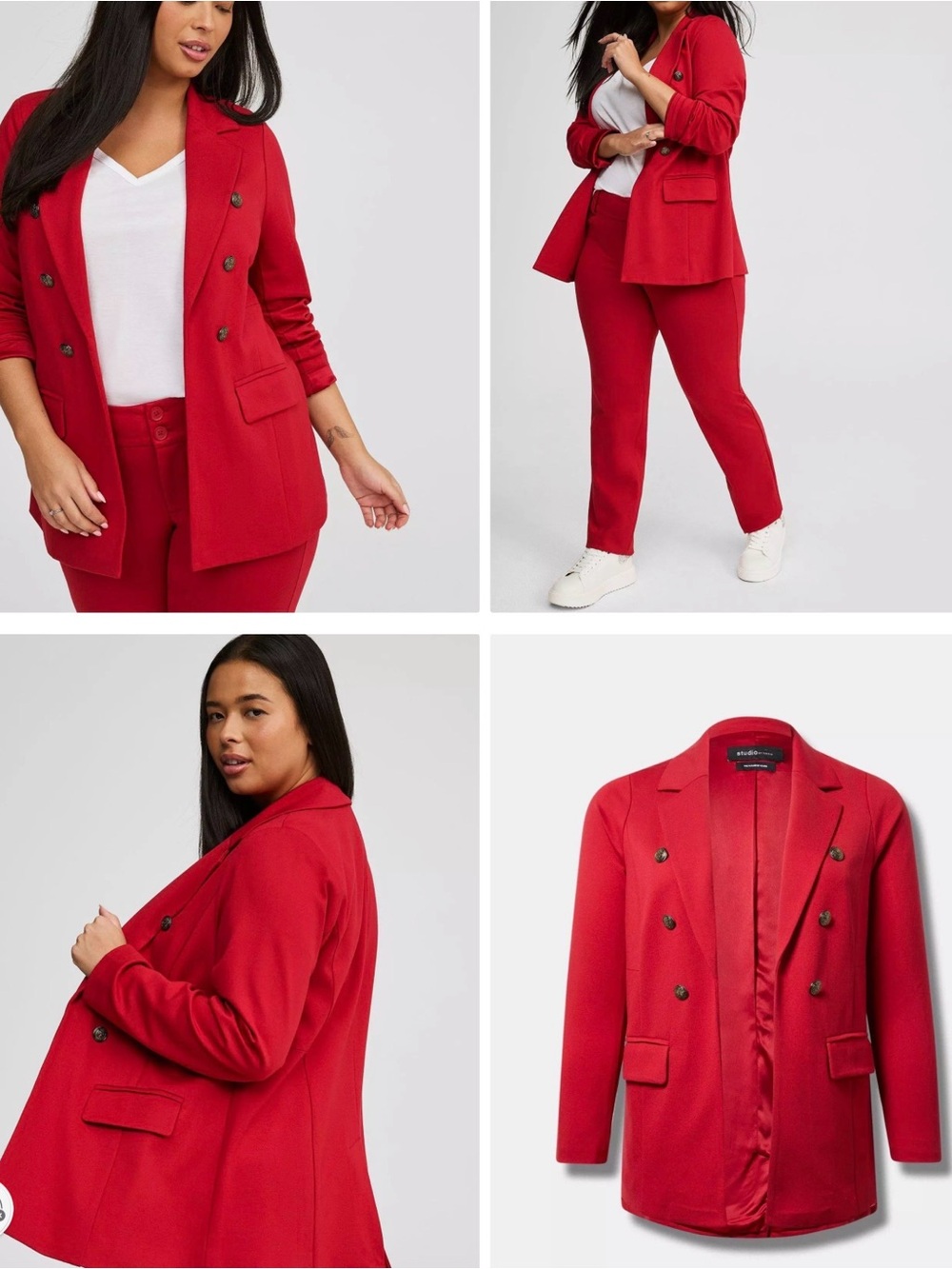 torrid Red Double-Breasted Notch Lapel Blazer 00 and trousers 00R
